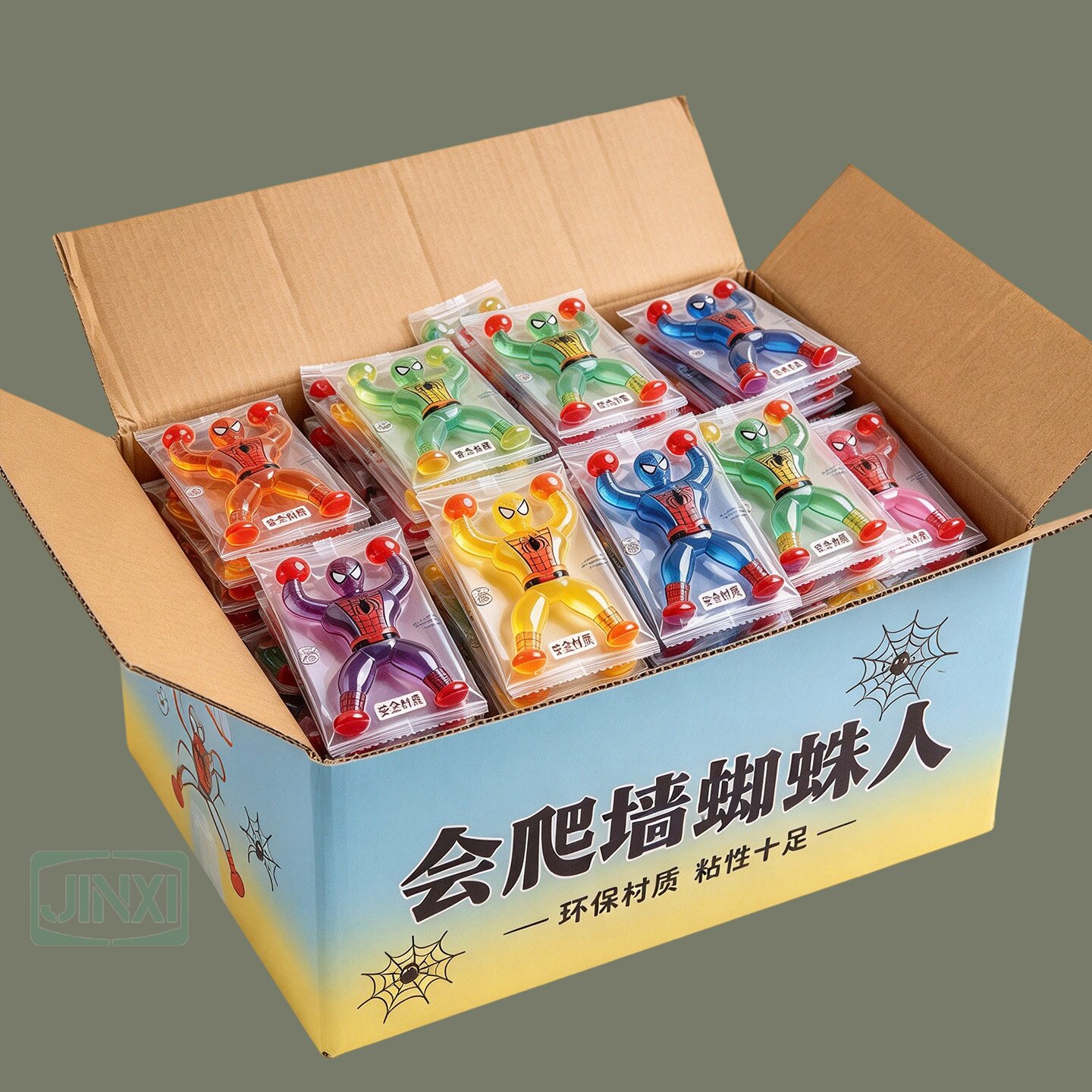 粘性强爬墙翻跟斗蜘蛛人儿童玩具
