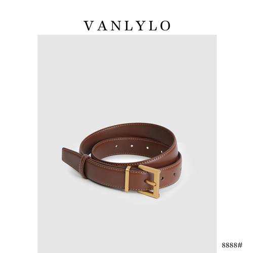 Vanlylo万里鹿头层牛皮腰带