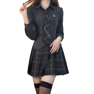 纯欲制服套装女装收腰衬衫上衣春夏甜辣jk日系百褶半身裙子两件套