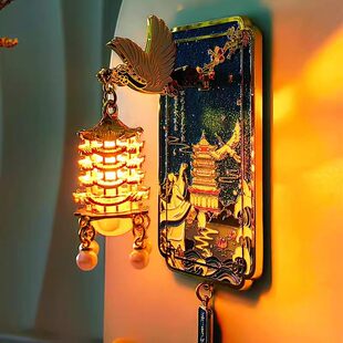 黄鹤楼鹤舞流光冰箱贴磁吸夜光摆件旅游纪念品立体发光创意伴手礼