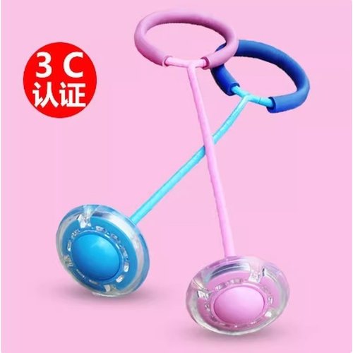 套脚甩圈闪光跳跳球儿童抖音单腿甩脚球套脚环旋转玩具夜光弹力溜