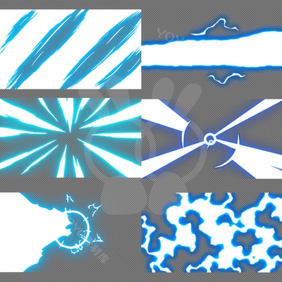 卡通闪电电流动感光波转场动画视频素材带通道