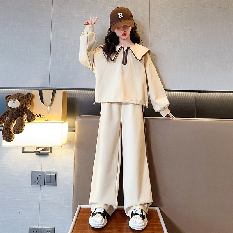 女童秋装套装洋派时尚2023秋季新款儿童春秋款童装女孩休闲两件式