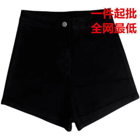 黑色a字牛仔短裤女秋季辣