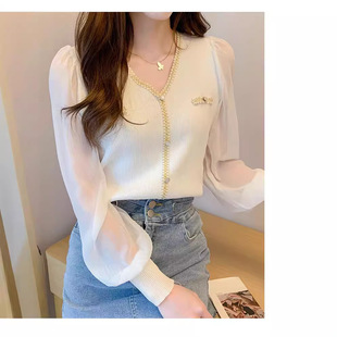 高级感洋气上衣超好看 2024年新款 针织打底衫 内搭毛衣女士春秋冬季