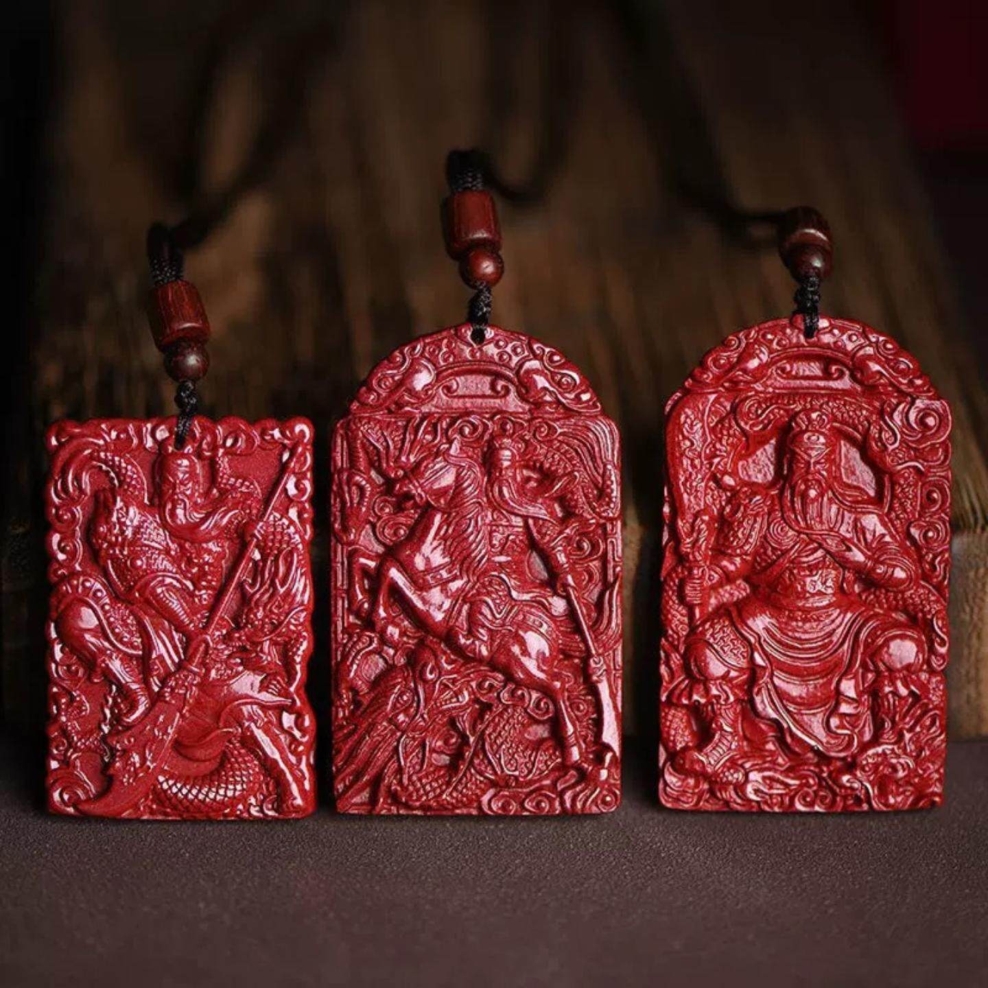 朱砂关羽吊坠低含量紫金砂武财神关公关二爷霸气挂件男士项链