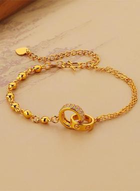 环环相扣双层手链女时尚转运珠