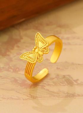 蝴蝶戒指古法设计小众新中式2025