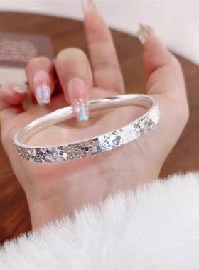 碎冰冰手镯女时尚高级感雪花宽面
