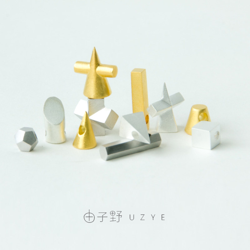 几何体吊坠项链由子野纯银