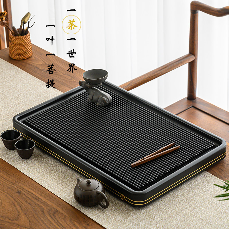 新中式高端电胶木功夫茶台大小型号家用德国电木茶盘实木干泡茶海