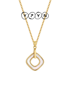 一撇一捺YPYN镂空心悦项链925银母贝方环锁骨链气质名媛颈饰配色