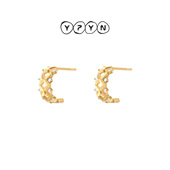 一撇一捺YPYN星芒交织耳饰女9K金耳钉莫桑钻耳环C圈老钱风精致感