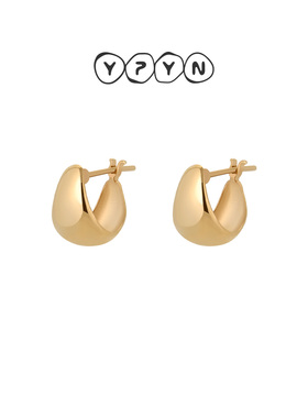 一撇一捺YPYN鎏金涟漪耳饰女9K金耳扣简约弧形耳钉2026年新品耳环