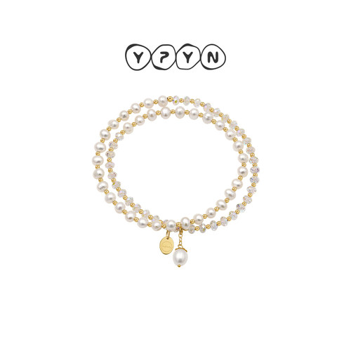 一撇一捺14k注金淡水珍珠手链