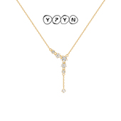 一撇一捺YPYN梦幻花雨项链925银花朵锁骨链金色流苏2024年秋冬新