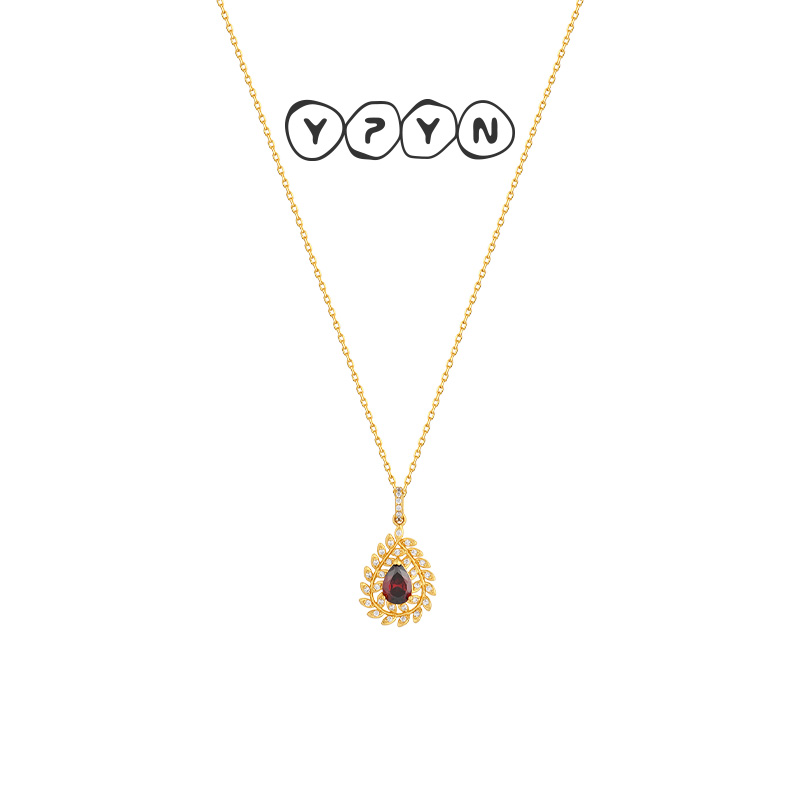 一撇一捺YPYN人造水晶项链女925银时尚甜美锁骨链送女友生日礼物