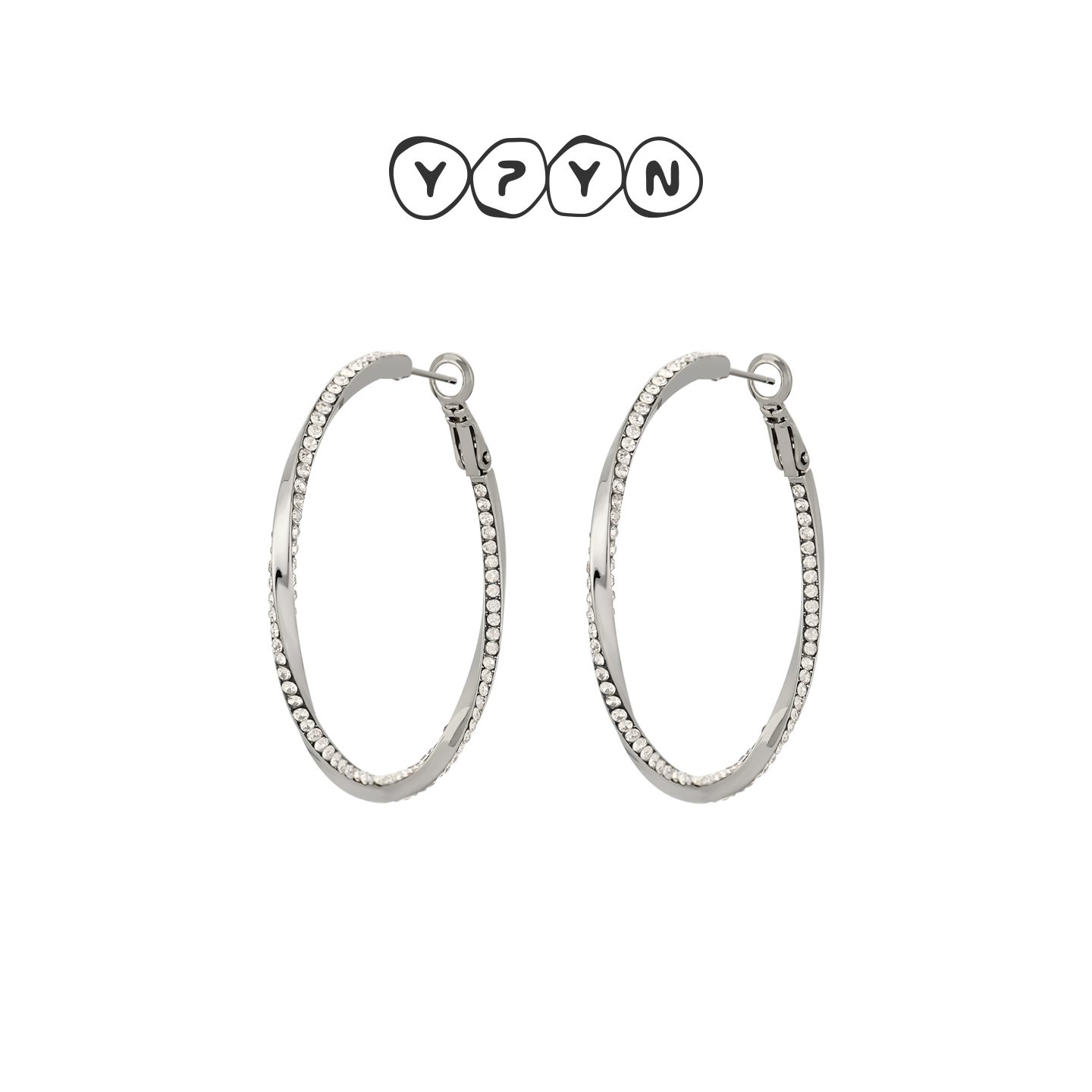 一撇一捺莫比乌斯环耳圈咖金色