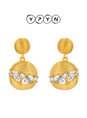 一撇一捺YPYN宇宙寻觅系列星云漫步耳钉金色耳环女2024年冬季新品