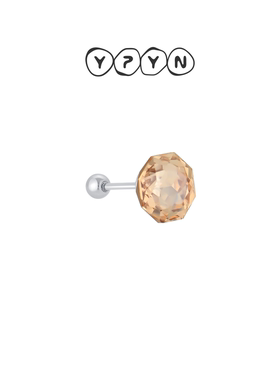 一撇一捺YPYN琥珀晨露耳饰925银单只耳骨钉女橙色耳环水晶免摘