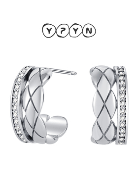 一撇一捺YPYN星际转动不规则耳钉女925银C圈耳环2024年秋季新款