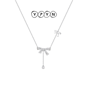一撇一捺YPYN蝴蝶结项链女925银气质高级感轻奢时尚 饰品 商场同款