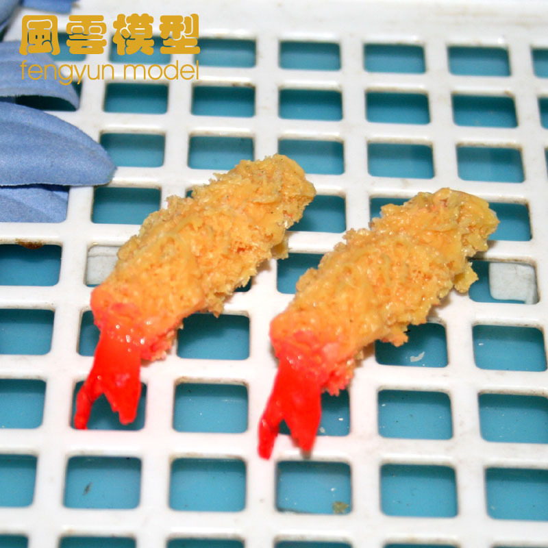 仿真天妇罗炸虾食物模型 可做手机链 挂件 钥匙扣