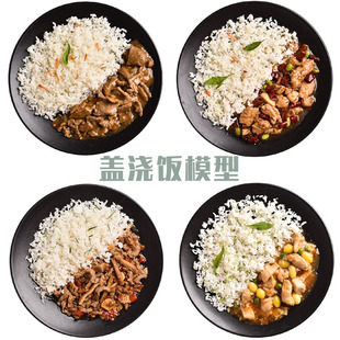 仿真咖喱肥牛巴西烤肉回锅肉酱香排骨辣子鸡丁盖浇饭食物模型道具