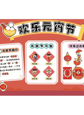 海报贴画元宵节习俗简介主题环创