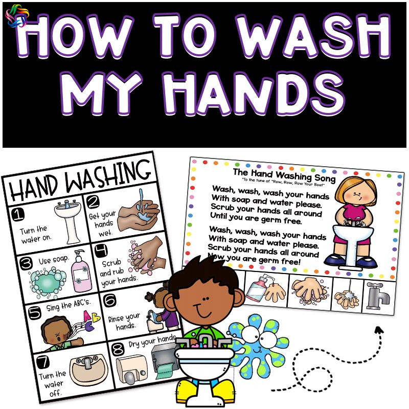 英语学校幼儿园卫生间贴纸示意图