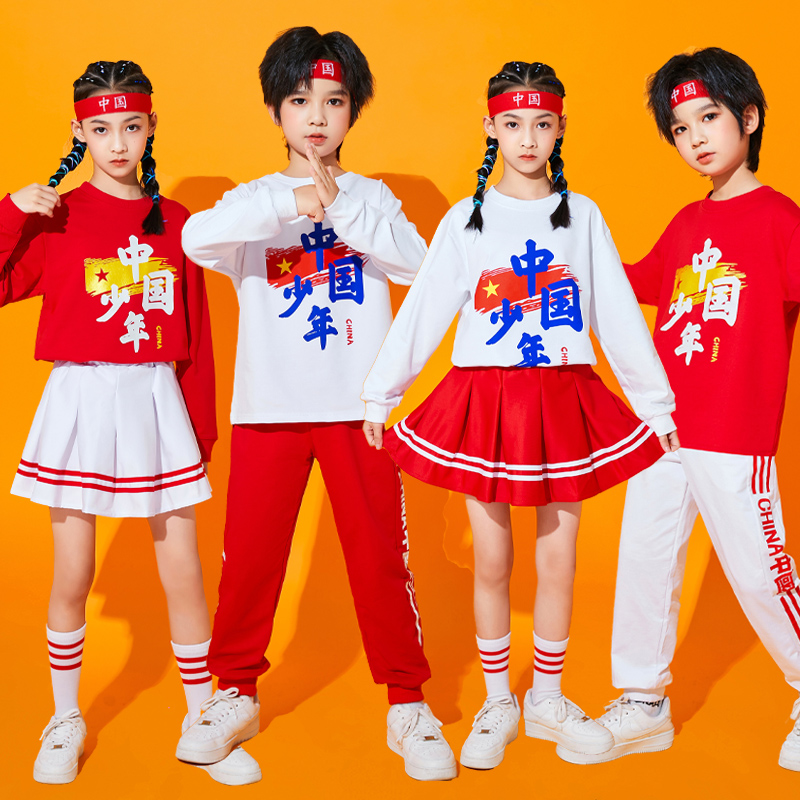 中国风儿童啦啦队幼儿园表演服装