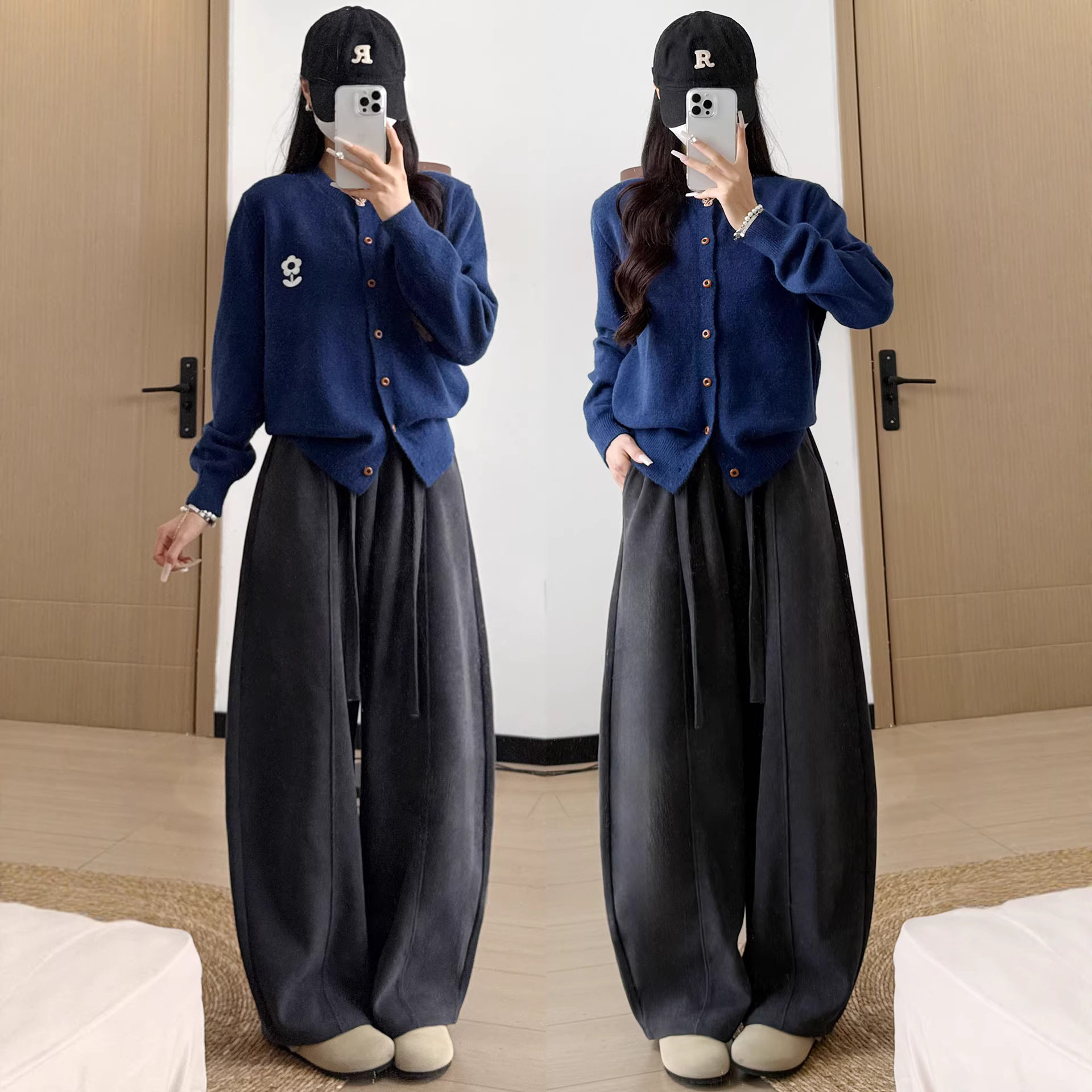 灰色灯芯绒阔腿裤子女秋冬季加绒大码胖mm高腰显瘦直筒窄版弯刀裤,女装/女士精品,休闲裤,淘宝优惠券,粉丝福利购,淘宝优惠卷