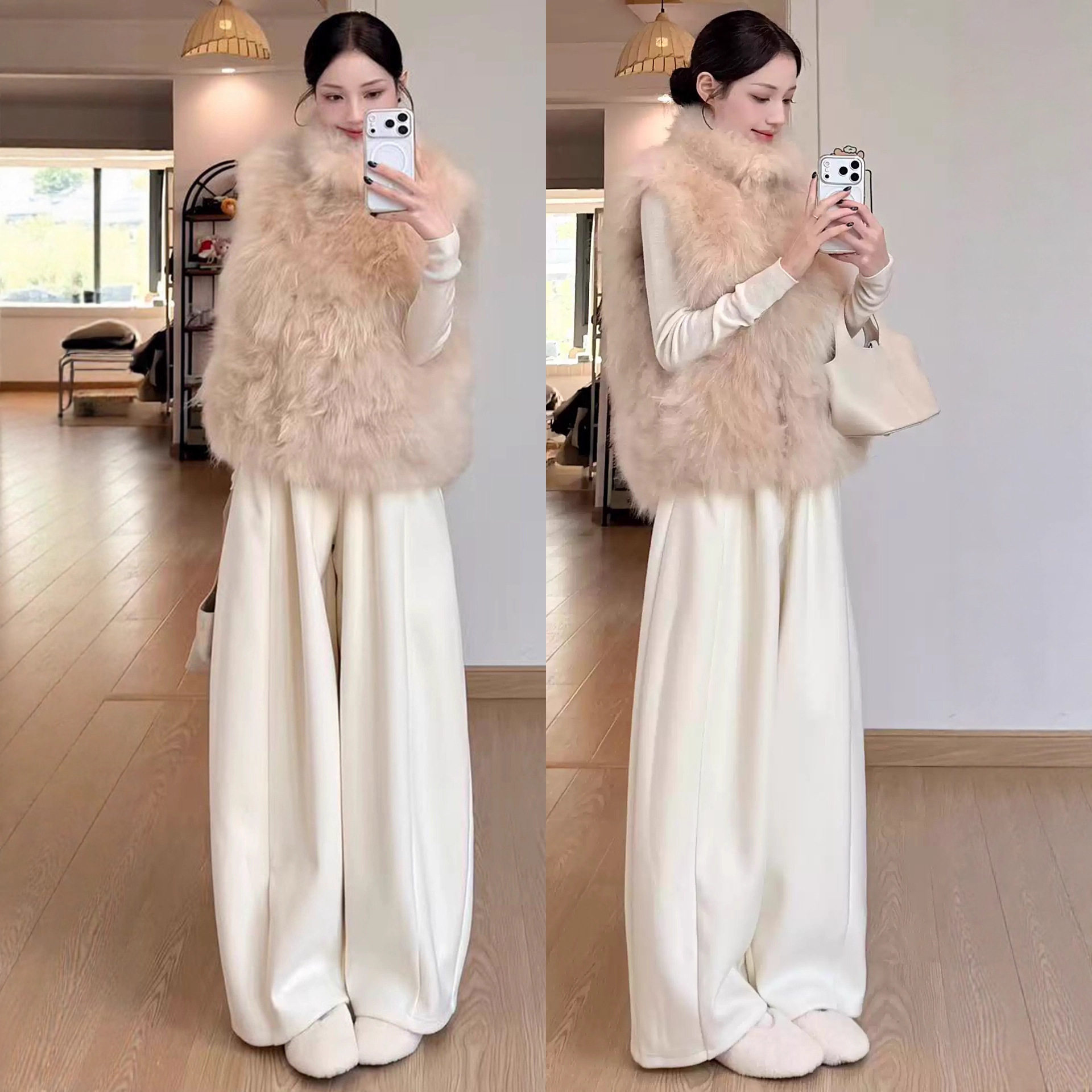 白色加绒弯刀裤女2025新款秋冬加厚窄版直筒小个子灯芯绒阔腿裤子,女装/女士精品,休闲裤,淘宝优惠券,粉丝福利购,淘宝优惠卷