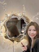 水花梳妆镜子壁灯酒店卫生间浴室镜灯网红艺术瑞水之镜客厅背景墙