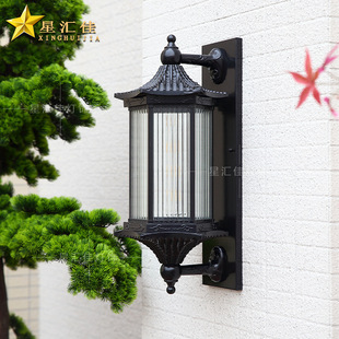 太阳能户外壁灯新中式 别墅大门口柱子围墙阳台室外防水庭院外墙灯