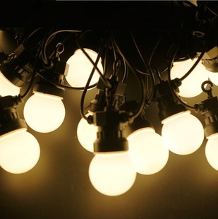 5米10米户外G50球泡灯串商场防水跑马led彩灯串复古透明球挂钩灯