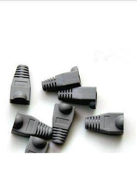 厂家直销 水晶头灰色护套 网线RJ45保护套8 P8C水晶头胶套1000个