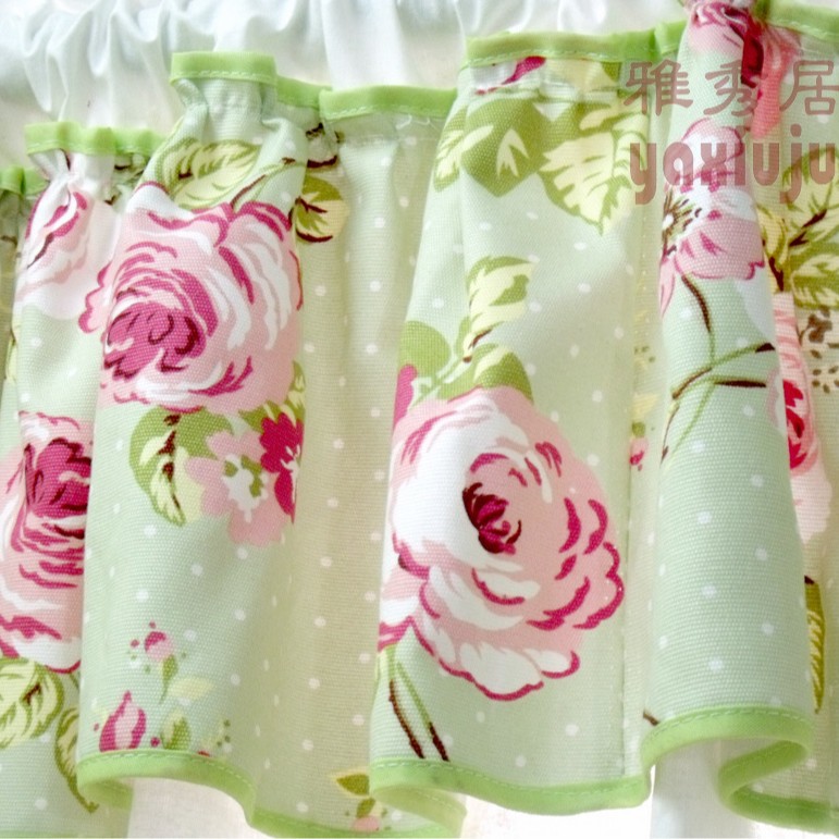 田园风格短窗帘 半帘 门帘 橱柜帘隔断帘40*150CM B51款