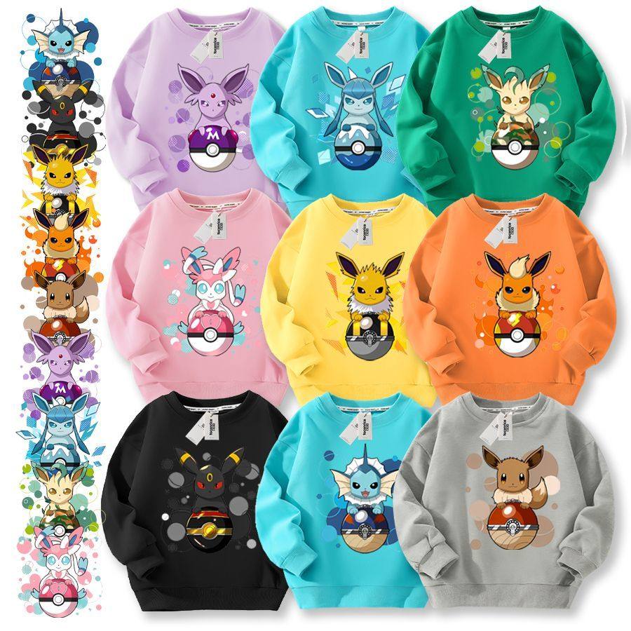 卡通神奇宝贝宠物小精灵月亮火仙子伊布圆领纯棉卫衣儿童秋装衣服,童装/婴儿装/亲子装,卫衣/绒衫,淘宝优惠券,粉丝福利购,淘宝优惠卷