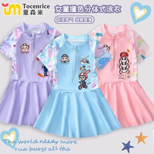 潮款 疯狂动物城2儿童泳衣女孩泳服防晒中大童连体式 夏季 2026新款