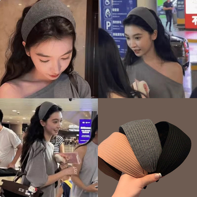 易梦玲同款复古灰色发箍