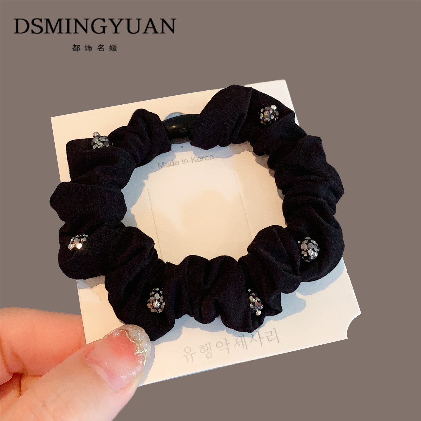 简约的很好看~黑色丝绒水晶头绳小肠圈扎丸子头发圈发饰发绳头饰,饰品/流行首饰/时尚饰品新,发饰,淘宝优惠券,粉丝福利购,淘宝优惠卷