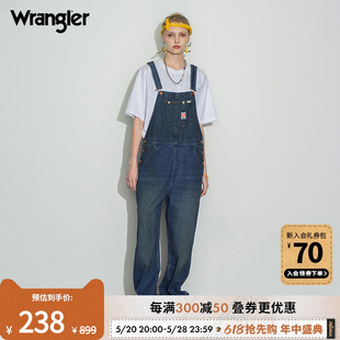 复古休闲运动背带裤 Wrangler威格24春夏新款 女美式 连体裤 梦险工装
