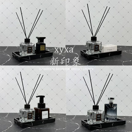 新印象样板房卫生间装饰品卫浴展厅洗手间厕所香薰树脂托盘组合