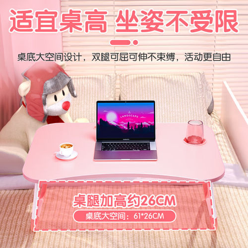NVV床上电脑桌床上书桌笔记本支架懒人可折叠小桌子 学生写字宿舍小桌板飘窗小饭桌阅读书桌NP-18蓝