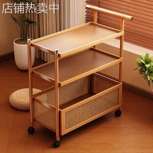 中式移动小茶几沙发边几收纳置物架酒店茶水柜美容院置物架小推车