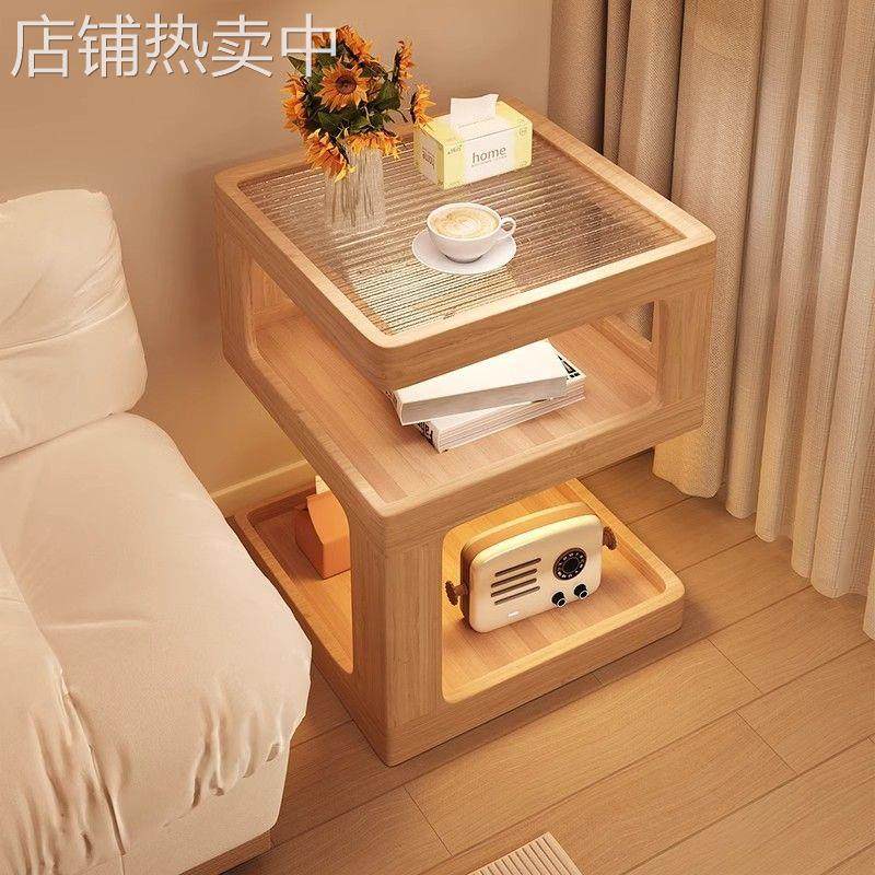 沙发边几客厅家用阳台小方几全实木边柜现代简约可创意边几床头柜