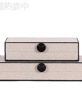 新中式收纳盒样板间客厅展示柜酒柜装饰品陈列软装搭配开放格摆件