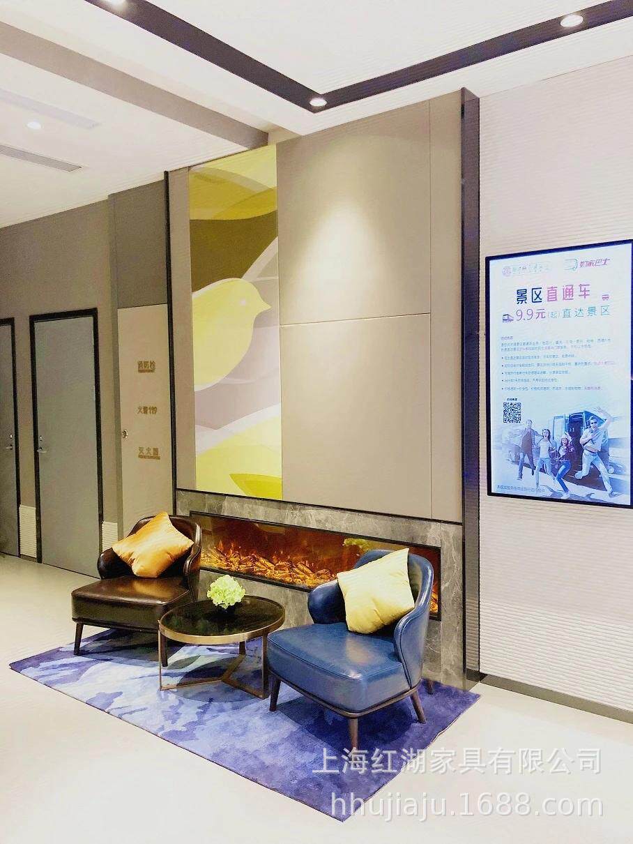 北欧轻奢皮质沙发椅简约如家酒店单人沙发沙发