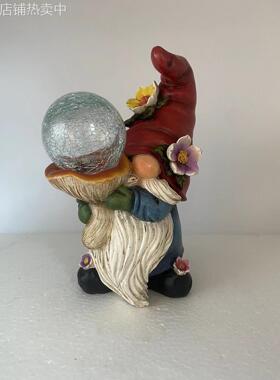 可爱小矮人摆件氛围太阳能户外防水庭院灯花园装饰盆景精灵套装